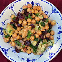 artichoke, chickpea and cranberry salad
