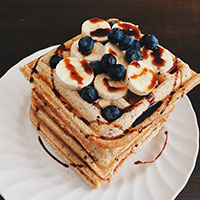 banana flax waffles