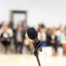 microphone in front of audience